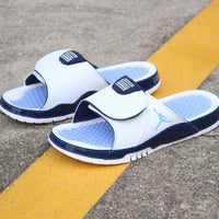 Slides, White Blue Colorway, Slip On Design, Casual Gift for Shoe Lovers