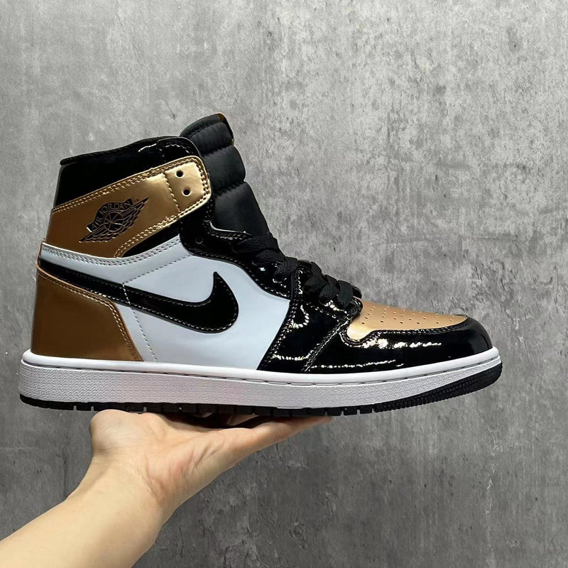 High Top Sneakers, Black Gold Colorway, Mismatched Colorway, Lace Up Design, Casual Gift for Sneaker Fans
