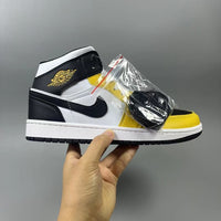 High Top Sneakers, Black Yellow Colorway, Lace Up Design, Casual Gift for Sneaker Fans