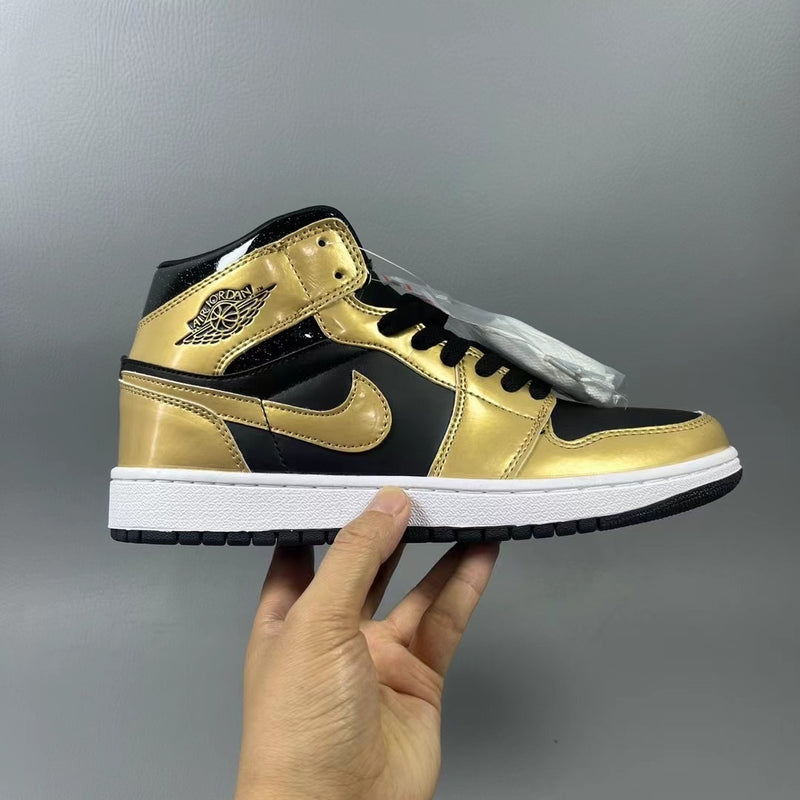 High Top Sneakers, Gold Colorway, Lace Up Design, Casual Gift for Sneaker Fans