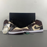 Mid Top Sneakers, Beige Brown Colorway, Lace Up Design, Casual Gift for Sneaker Fans