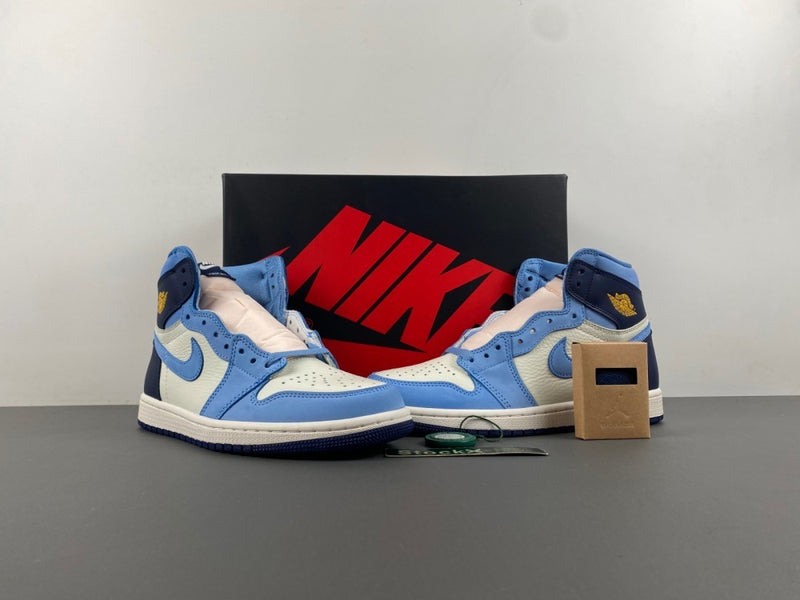 High Top Sneakers, White Blue Colorway, Lace Up Design, Casual Gift for Sneaker Fans