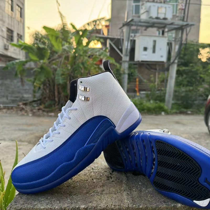 High Top Sneakers, Blue White Colorway, Lace Up Design, Casual Gift for Sneaker Fans