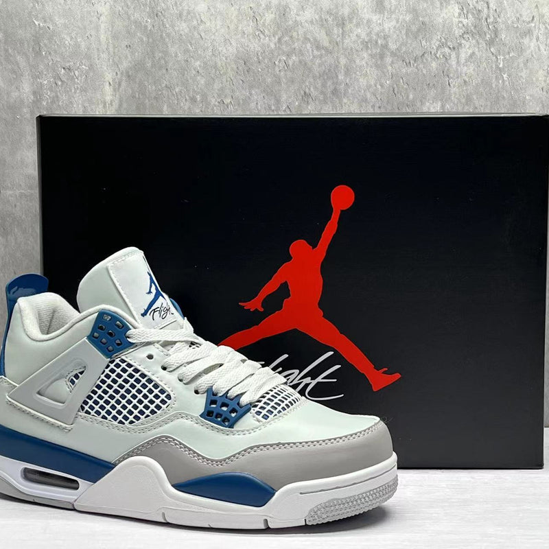 Mid Top Sneakers, Blue White Colorway, Lace Up Design, Casual Gift for Sneaker Fans