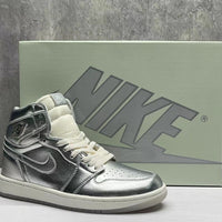 High Top Sneakers, Silver Colorway, Lace Up Design, Casual Gift for Sneaker Fans