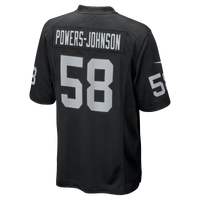 Las Vegas Raiders Jackson Powers-Johnson Black Team Game Jersey