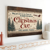 Custom Family Name Holiday Canvas Print, Personalized Christmas Canvas Wall Art, Rustic Farmhouse Decor, Xmas Keepsake Canvas Present
