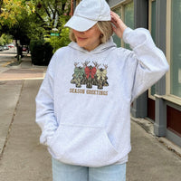 Coquette Bow Winter Holiday Sweatshirt, Camo Christmas Tree Hoodie, Camouflage Hunting Xmas Pullover, Outdoorsy Girl Christmas Hoodie