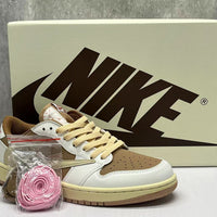Low Top Sneakers, Light Brown Pink Colorway, Reverse Hook Design, Lace Up Design, Casual Gift for Sneaker Fans