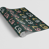 Candy Cane Christmas Wrapping Paper, 67th Birthday Wrapping Paper, Holiday Milestone Wrapping Paper, Festive Winter Birthday Gift Wrap
