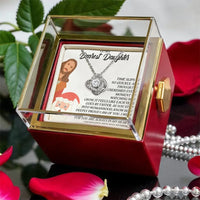 Religious Christmas Present for Her, Daughter Love Knot Necklace, CZ Crystal Love Knot Pendant from Parent, Meaningful Daughter Keepsake Present
