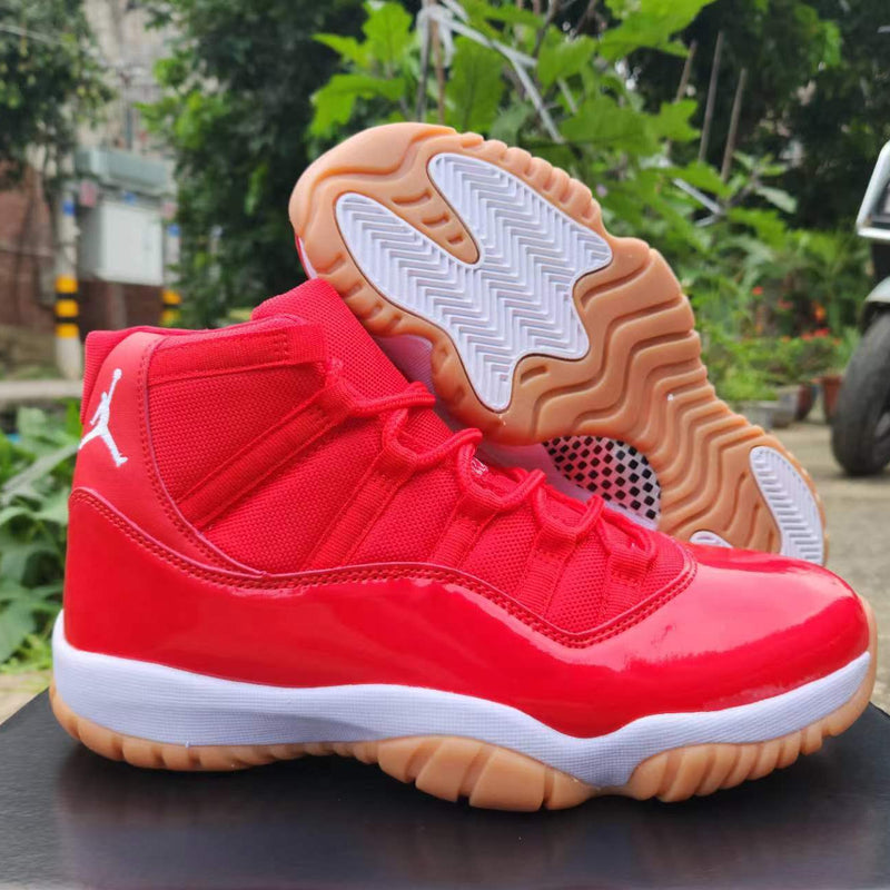High Top Sneakers, Red Colorway, Lace Up Design, Casual Gift for Sneaker Fans