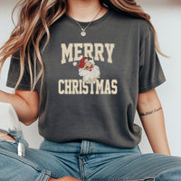 Vintage Retro Style Graphic Tee, Merry Christmas Santa T-Shirt, Classic St Nick Holiday Shirt, Nostalgic Xmas Party Tops for Men Women