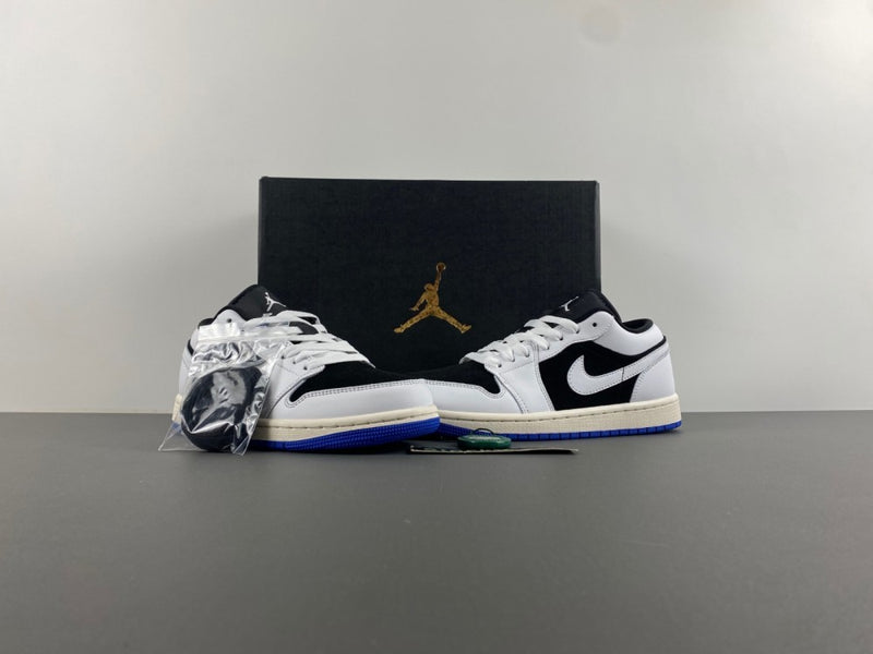 Low Top Sneakers, Blue White Black Colorway, Lace Up Design, Casual Gift for Sneaker Fans