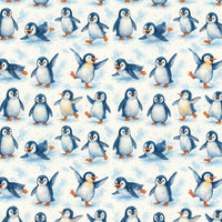 Arctic Winter Animal Gift Wrap Paper, Playful Penguin Wrapping Paper, Snowbound Penguins Wrapping Paper, Christmas Holiday Gift Wrap