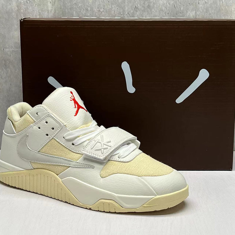 Low Top Sneakers, Off White Yellow Colorway, Lace Up Design, Casual Gift for Sneaker Fans
