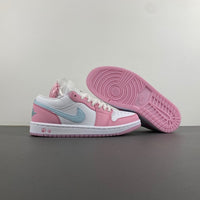 Low Top Sneakers, White Pink Colorway, Lace Up Design, Casual Gift for Sneaker Fans