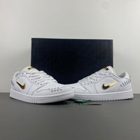 Low Top Sneakers, White Gold Colorway, Lace Up Design, Casual Gift for Sneaker Fans