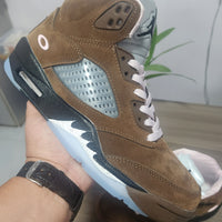 High Top Sneakers, Dark Brown Colorway, Lace Up Design, Casual Gift for Sneaker Fans
