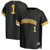 #1 Missouri Tigers Lightweight Collegiate Baseball Fashion Jersey - Black
