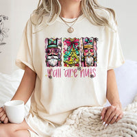 Humorous Preppy Christmas Shirt, Y'all Are Nuts Nutcracker T-Shirt, Retro Holiday Nutcracker Tee, Festive Xmas Graphic T-Shirt for Women Men