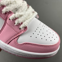 Low Top Sneakers, White Pink Colorway, Lace Up Design, Casual Gift for Sneaker Fans