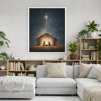 Bethlehem Star Nativity Wall Art, Nativity Scene Canvas Print, Holy Night Christian Canvas, Religious Nativity Decor, Christmas Faith Present