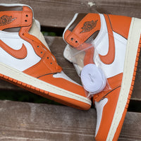 High Top Sneakers, Orange White Colorway, Lace Up Design, Casual Gift for Sneaker Fans