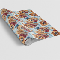Winter Scarf Dog Wrapping Paper, Chow Chow Christmas Wrapping Paper, Watercolor Chow Gift Wrap, Dog Lover Wrapping Paper, Adorable Xmas Pet Wrap