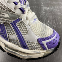 Low Top Sneakers, White Purple Colorway, Lace Up Design, Casual Gift for Sneaker Fans