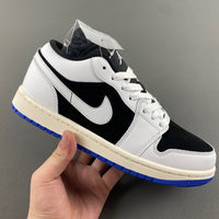 Low Top Sneakers, Blue White Black Colorway, Lace Up Design, Casual Gift for Sneaker Fans