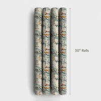 Snowy Town Christmas Wrapping Paper, Vintage Winter Village Wrapping Paper, Watercolor Holiday Gift Wrap, Festive Tree Decorating Gift Wrap