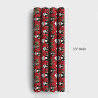 Scarf Panda Bear Holiday Gift Wrap, Red Christmas Panda Wrapping Paper, Adorable Winter Panda Wrapping Paper, Festive Animal Gift Wrap Roll