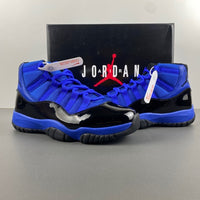 High Top Sneakers, Royal Blue Black Colorway, Leather Footwear, Lace Up Design, Casual Gift for Sneaker Fans