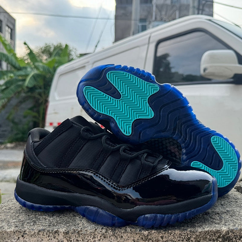 High Top Sneakers, Blue Black Colorway, Lace Up Design, Casual Gift for Sneaker Fans