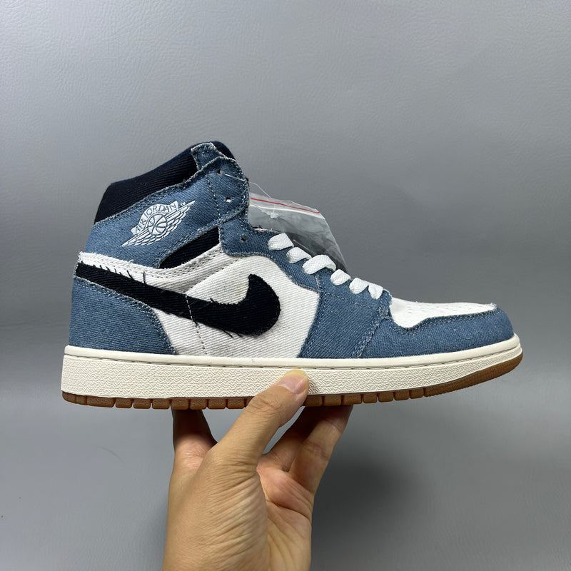 High Top Sneakers, Blue Colorway, Lace Up Design, Casual Gift for Sneaker Fans