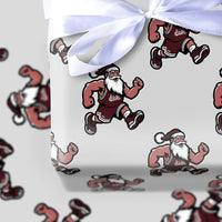 State Santa Holiday Gift Wrap, Running Santa Basketball Wrapping Paper, Muscular Santa Wrapping Paper, Sports Fan Christmas Gift Wrap Roll
