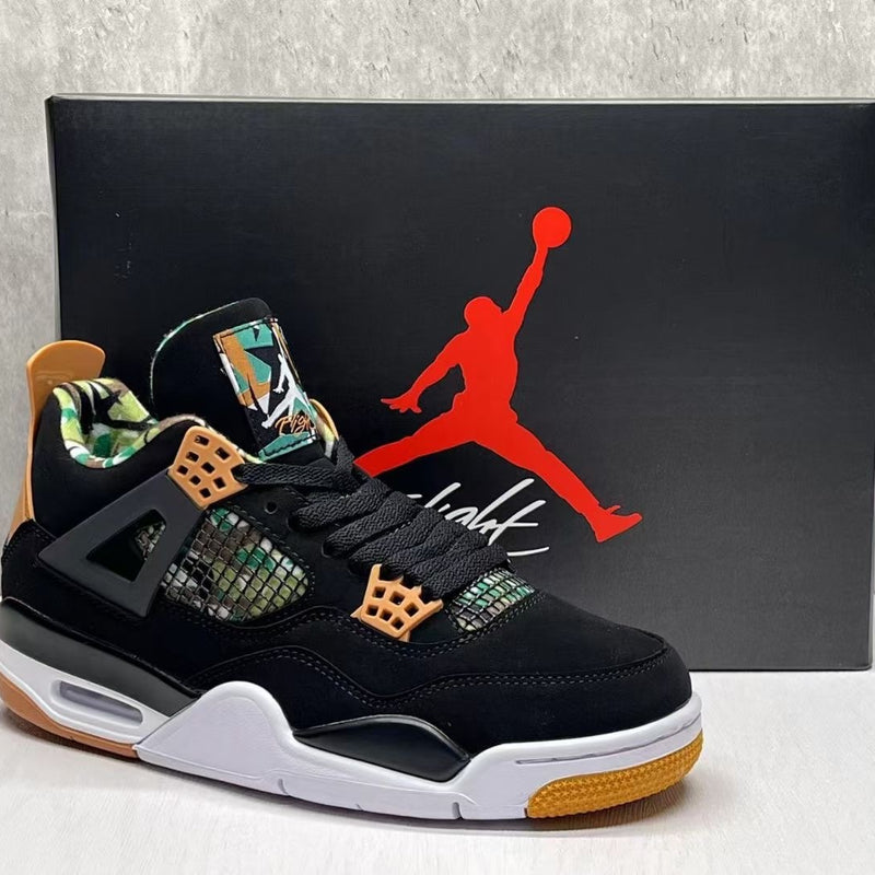 Mid Top Sneakers, Black Yellow Colorway, Lace Up Design, Casual Gift for Sneaker Fans