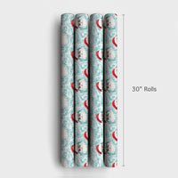 Sunglasses Santa Christmas Gift Wrap, Cool Santa Wrapping Paper, Tropical Holiday Present Paper