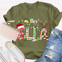 Custom Name Holiday Shirt, Personalized Christmas Snowflake T-Shirt, Festive Winter Family Graphic Tee, Matching Xmas Present Top
