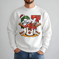 67 Number Baseball Holiday Sweater, Christmas Baseball Sweatshirt, Vintage Baseball Fan Crewneck, Sports Player Christmas Sweatshirt