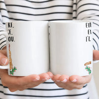 Holiday Pine and Berry Ceramic Coffee Mug, Christmas Wreath Mug, Festive Winter Botanical Cup, Xmas Morning Mug Present