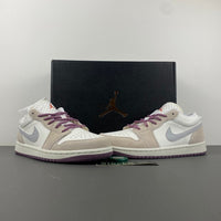 Low Top Sneakers, Purple Gray Colorway, Lace Up Design, Casual Gift for Sneaker Fans