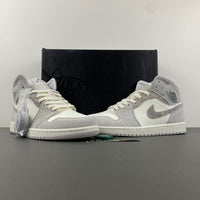 Mid Top Sneakers, White Gray Colorway, Lace Up Design, Casual Gift for Sneaker Fans