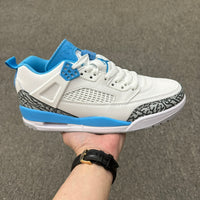 Low Top Basketball Shoes, Blue White Colorway, Lace Up Design, Casual Gift for Shoe Lovers