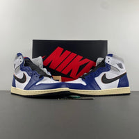 High Top Sneakers, Blue White Colorway, Lace Up Design, Casual Gift for Sneaker Fans