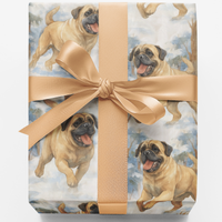 English Mastiff Dog Holiday Gift Wrap, Mastiff Christmas Wrapping Paper, Winter Canine Present Paper, Big Dog Lover Xmas Wrapping Paper