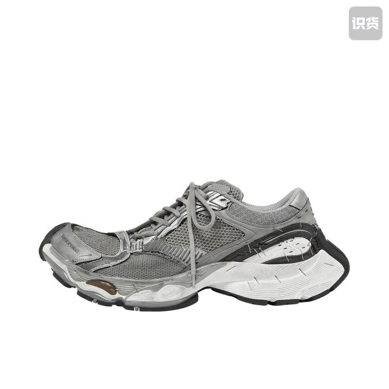 Low Top Sneakers, Gray Colorway, Lace Up Design, Casual Gift for Sneaker Fans