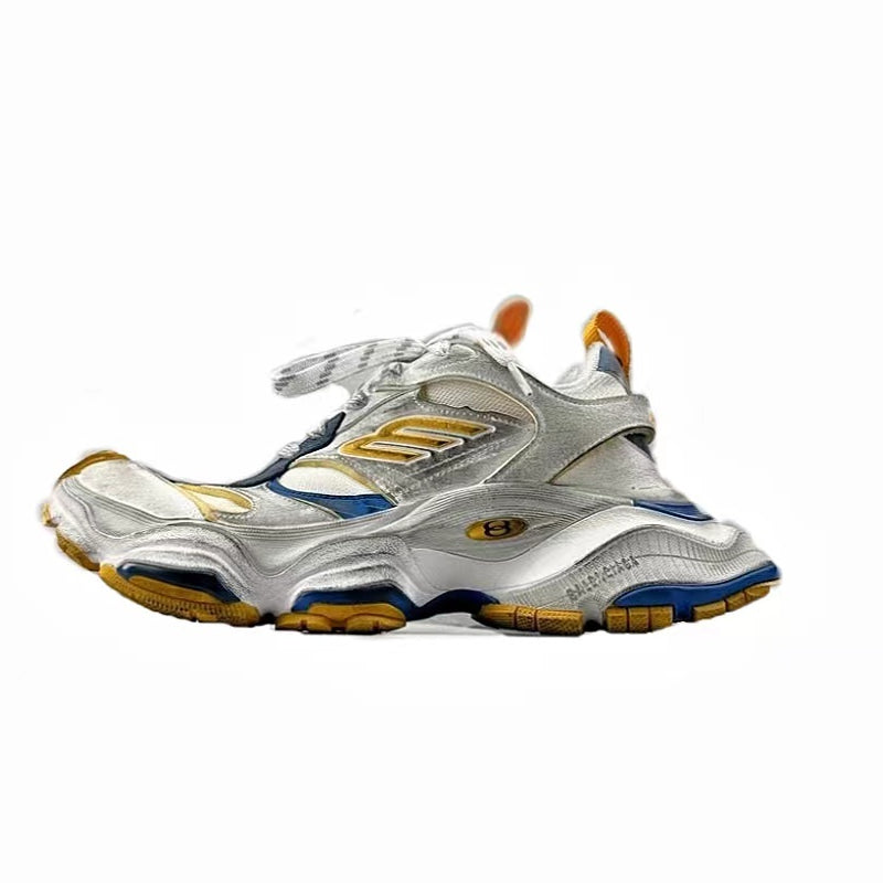 Low Top Sneakers, Silver Yellow Colorway, Lace Up Design, Casual Gift for Sneaker Fans