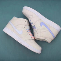 High Top Sneakers, Blue Pink Colorway, Mismatched Colorway, Lace Up Design, Casual Gift for Sneaker Fans